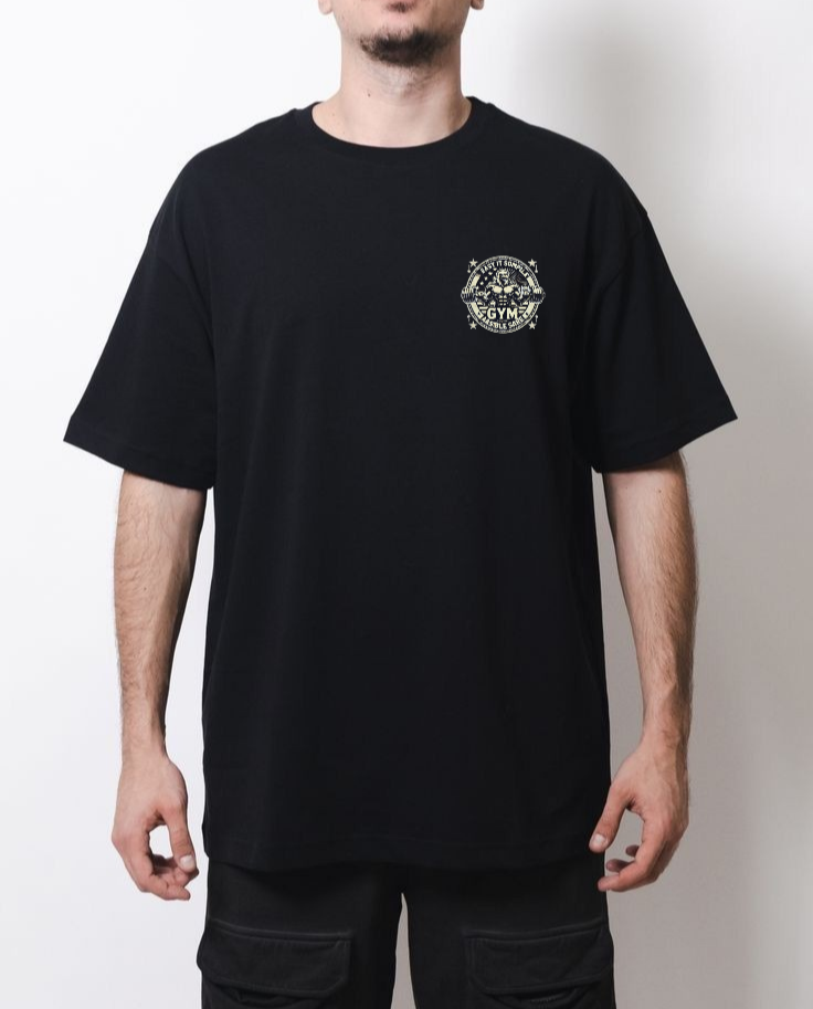 Gym Mode On – Premium Black Cotton Training Tee”