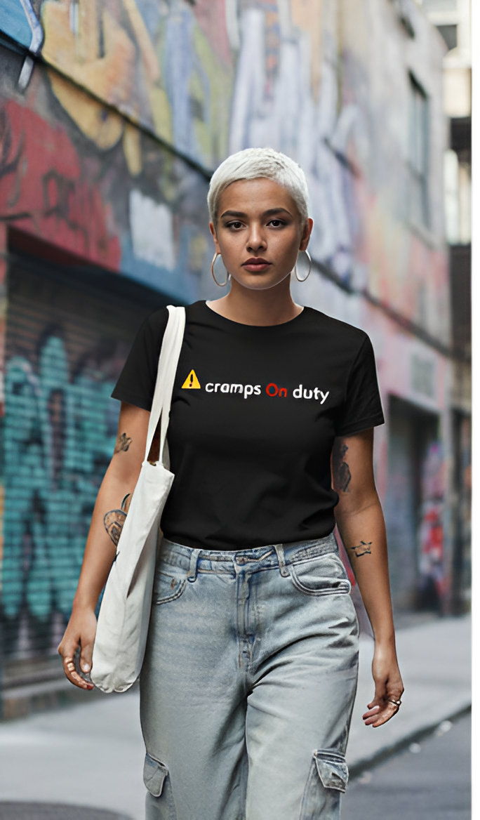 “⚠️ Cramps On Duty | Soft Comfy Period Tee "